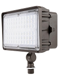 60 Watt - Kivo Series - LED Flood Light - 7,800 Lumens - 5000K - Brown Housing - Knuckle Conduit or Flood Mount