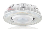 100W LED Parking Garage Canopy Light 1 - angled view, recessed led downlight fixture with clear glass lens showing visible