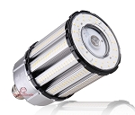 100W LED Large Base Corn Bulb 1 - angled view, silver, led corn bulb retrofit lamp with multi-directional led arrays