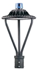 80 Watt LED PD6 Series Post Top Light - Wattage Selectable 20/40/60/80 -  Color Selectable 30K/40K/50K - LED Post Top Fixture - 10,400 Lumens - Black Housing