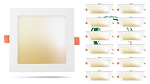15W LED Disk Downlight 1 - angled view, square recessed led downlight with warm color temperature output clean modern design
