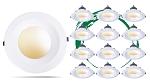 12W LED Disk Downlight 1 - angled array view, recessed led downlights with warm white light output and integrated trim rings