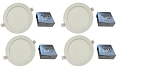 15W LED Disk Downlight 1 - angled view, white, recessed led downlights with slim profile trim rings and separate junction