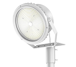 150W Class I Div II LED Light 1 - 3/4 view, white, large circular led array with concentric rows of leds behind