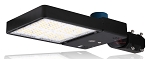 150 Watt LED Revati Series Shoebox Light - Wattage Selectable 150/100/80W - 20,800 Lumen - Color Selectable 30K/40K/50K - Slip Fit - With Photocell and Bypass Cap - Black Housing 