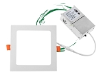 15W Kalo Series LED Recessed Can Light - angled view, white, square led recessed downlight with separate external led driver