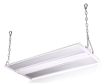 165W LED Linear High Bay Light 1 - angled view, white, led linear high bay light fixture with prismatic lens diffuser