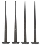 LED Parking Lot Lighting Package 1 - front view, four identical dark bronze led stadium lights with elongated