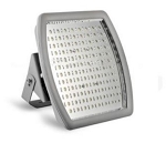 200W Class I Div II LED Light 1 - 3/4 view, gray, adjustable yoke mounting bracket and rectangular led array panel