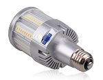 20W LED Corn Light Bulb 1 - angled view, silver, led corn bulb with e26/e27 screw base featuring clear protective housing