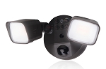 25W Motion Sensor LED Wall Light 1 - angled view, bronze, dual-head led security light with integrated pir motion sensor