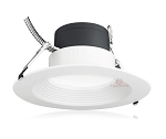 17W LED Recessed Can Light 1 - angled view, shallow housing design featuring spring-loaded mounting clips