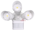 30 watt Lacuna II Series LEDMotion Wall Light -2600 Lumen, 240 Degree sensor - White housing - 5000K Light Color - Round Heads - Open Box Sale