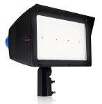 320W LED High Power Flood Light 1 - 3/4 view, black, rectangular led array with white polycarbonate lens, integrated cooling