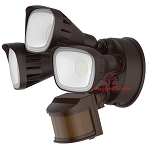 30 Watt - Turin II TT Series LED Security Light - Motion Wall Light -3600 Lumen, 240 Degree sensor - Bronze housing - Color Selectable - Square heads