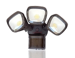 30 Watt - Turin II Series LED Security Light - Motion Wall Light -3600 Lumen, 240 Degree sensor - Bronze housing - 5000K Light Color - Square heads