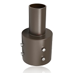 LED Light Pole Tenon Adapter 1 - angled view, bronze, tenon adapter/slip fitter for mounting led area lights and street