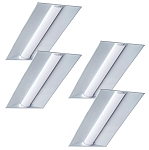 30W 2x4 LED Troffer Light 1 - angled view, steel led troffer light fixtures shown in different sizes clean recessed ceiling