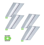 30W 2x4 LED Troffer Light 1 - infographic marketing graphic showing led light fixtures with battery backup feature