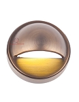 4W LED Landscape Pathway Light 1 - angled view, bronze, led recessed wall light featuring circular design with warm amber