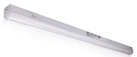 40W 4 Foot T8 LED Tube 1 - angled view, white, led strip light fixture with integrated diffuser lens and end caps linear