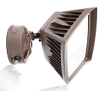 Dusk to Dawn LED Light - 40 Watt - Folari Series - LED Flood Light - Kelvin Color Selectable 3000K/4000K/5000K - Security LED Wall Light - 4,400 Lumens - Bronze Housing