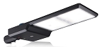 450W Shoebox LED Parking Lot Light 1 - angled view, dark gray led street light featuring rectangular led panel