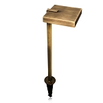 4W LED Landscape Pathway Light 1 - 3/4 view, brass led landscape path light featuring solid brass construction with natural