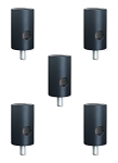 Pendant Adapter - angled view, black, threaded male fitting cylindrical housing design with precision machined threads