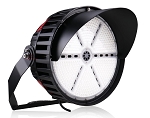 500W LED Flood Mount Stadium Light 1 - angled view, large black led stadium light featuring circular array of high-power leds