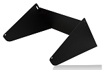 LED Light Shield 1 - angled view, black, mounting brackets designed for wall or pole mounting applications l-shaped bracket