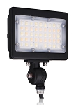50W LED Knuckle Mount Flood Light 1 - angled view, black, rectangular led array with multiple chips, adjustable knuckle mount