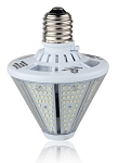 50W Post Top LED Retrofit Bulb 1 - angled view, white, led corn bulb retrofit lamp with standard e26 screw base