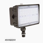 60 Watt - Kivo Series - LED Flood Light - 7,800 Lumens -4000K -Brown Housing - Knuckle Conduit or Flood Mount