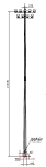 LED Commercial Steel Light Pole 1 - dimensions, led light pole or pole-mounted fixture showing front view with detailed