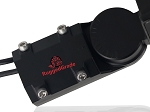 , and Shoebox Lights - angled view, black, led driver/controller unit featuring ruggedgrade branding with red skull logo