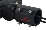 and Shoebox Lights Only 1 - angled view, black, anodized aluminum mounting bracket/clamp system with adjustable positioning