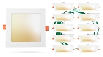 15W LED Disk Downlight 1 - angled view, led recessed downlight fixtures with square trim and warm white led arrays clean