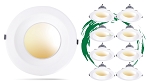 10W LED Disk Downlight 1 - angled view, smooth integrated trim ring and warm white led array clean minimalist design