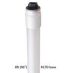 36W 8 Foot T8 LED Tube 1 - dimensions, led light pole or tubular fixture showing height measurement and base specification
