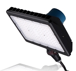 90 Watt - With Photocell - Kivo Series - LED Flood Light - 11,250 Lumens - 5000K - 1/2 inch Threaded Conduit Knuckle Mount - DLC 5.1 Premium
