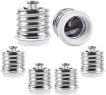 EX39 Adapter. Use a in a socket. to 1 - multiple views, chrome-plated metal lamp socket adapters with threaded construction