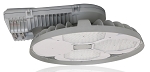 500W High Mast LED Roadway Light 1 - angled view, gray, large circular led array with multiple white led panels arranged