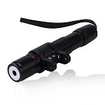 LED Light Accessory 1 - angled view, black, anodized aluminum tactical led flashlight with textured grip pattern