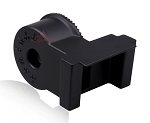 Base Between Light Head Slip for 4 Only 1 - angled view, black, mounting bracket or adapter component featuring robust