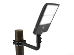 300W LED Parking Lot Lighting Package 1 - 3/4 view, rectangular housing and integrated led array visible through clear lens
