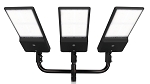 450W LED Parking Lot Lighting Package 1 - front view, black, led stadium light system with three adjustable flood light heads