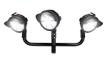 500W LED Stadium Lighting Package 1 - front view, triple-head black led stadium light featuring three adjustable flood light