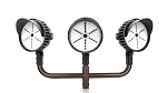 500W LED Stadium Lighting Package 1 - front view, triple-head black led stadium light fixture
