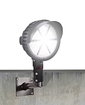 500W LED Stadium Lighting Package 1 - installed, gray led area light with circular housing and sectioned led array visible